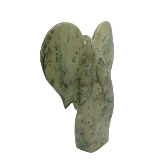 Stone Elephant Hand Carved from Butter Jade Stone in Zimbabwe Africa Signed 9" - Picture 6 of 10